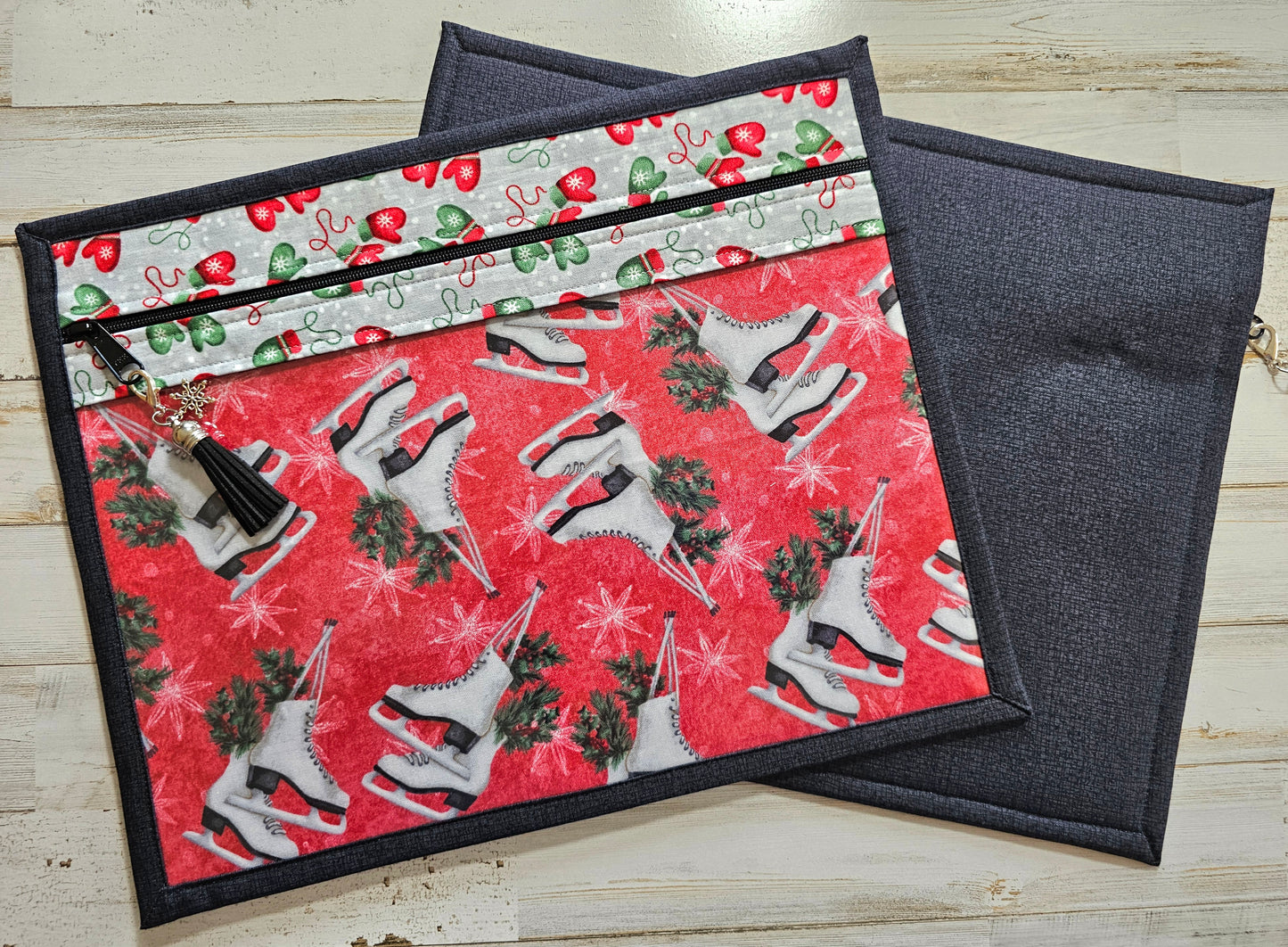 Project Bag - 11" X 14" - Ice Skates and Mittens - Discounted