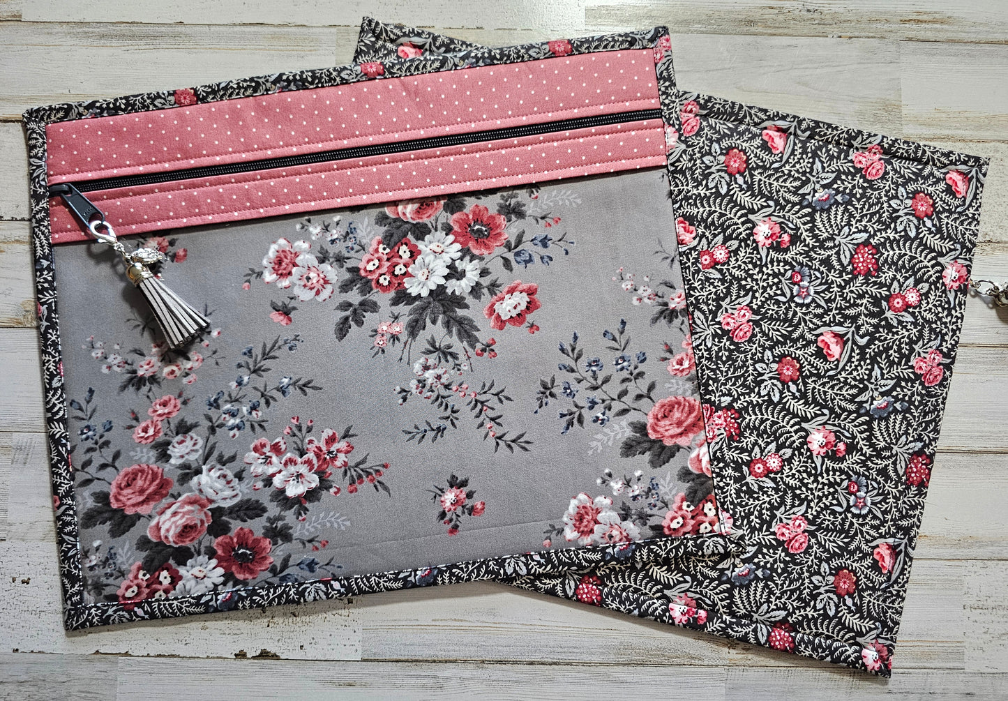 Project Bag 11" x 14" - Vinyl Front - Floral - Discounted