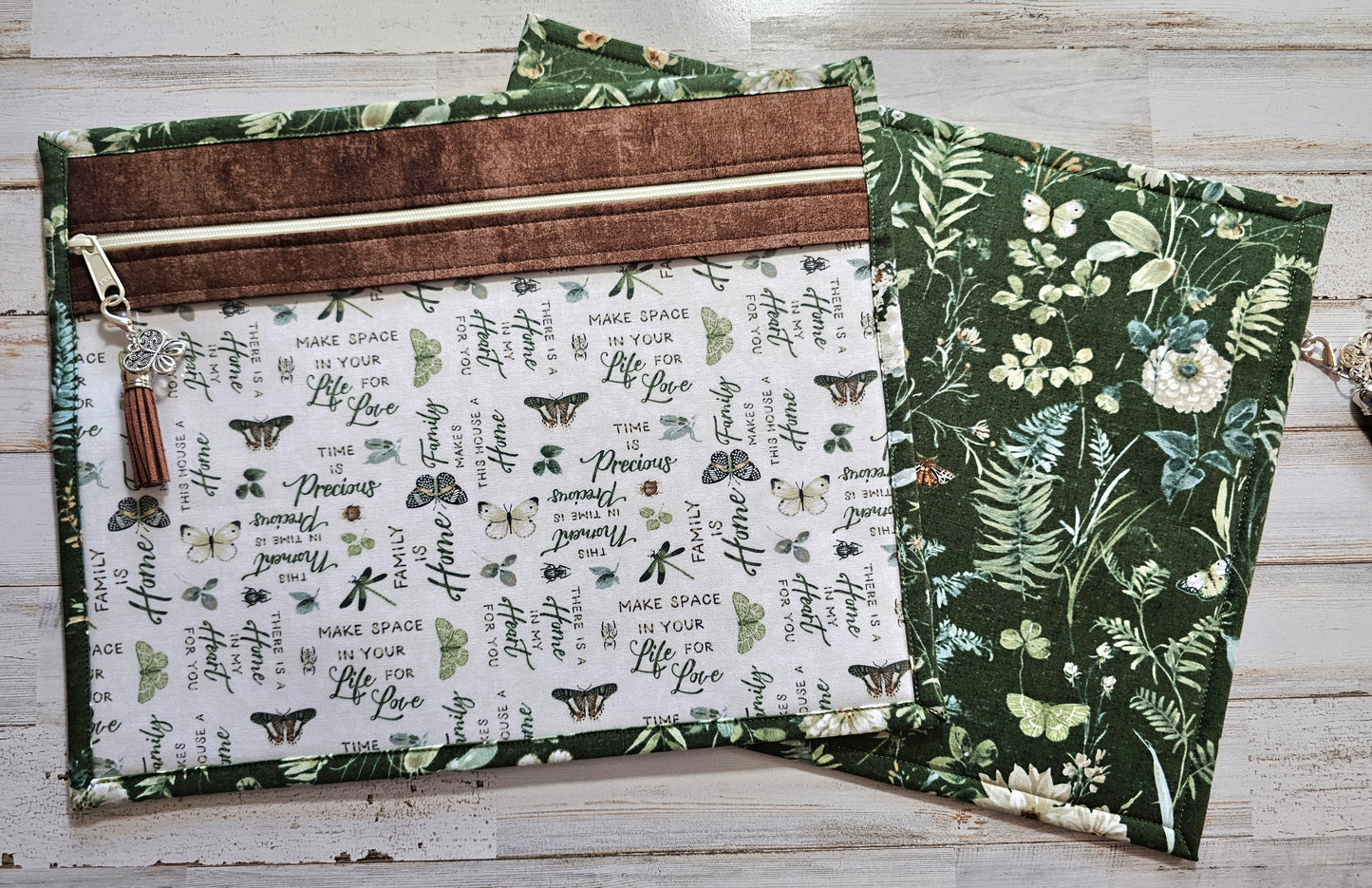 Project Bag 11" x 14" - Butterflies and Flowers - Discounted