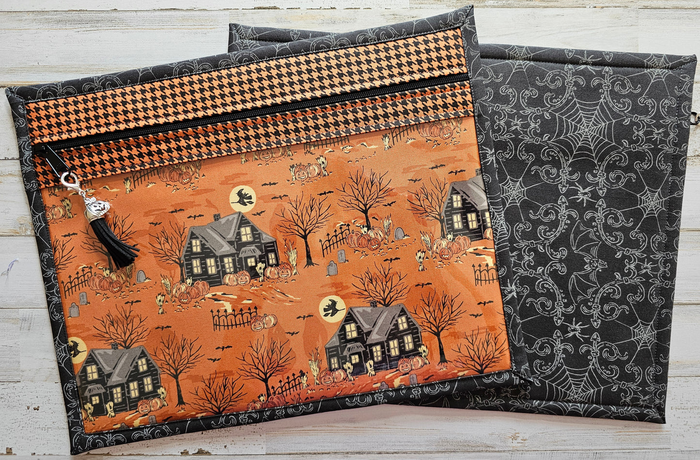 Project Bag 11" x 14" - Halloween Haunted House - Orange