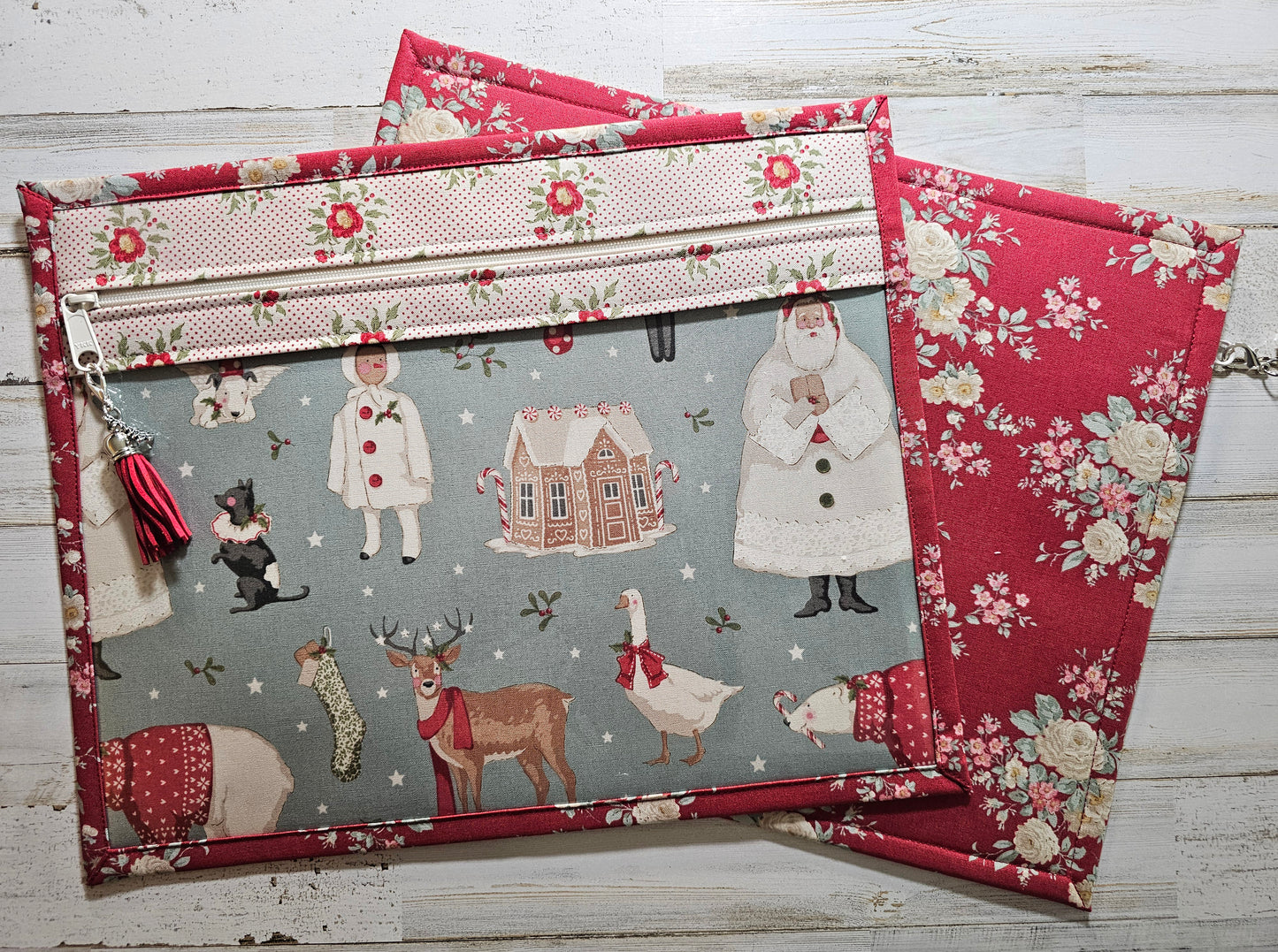 Project Bag 11" x 14" - Vinyl Front - Tilda "Merry Little Christmas"