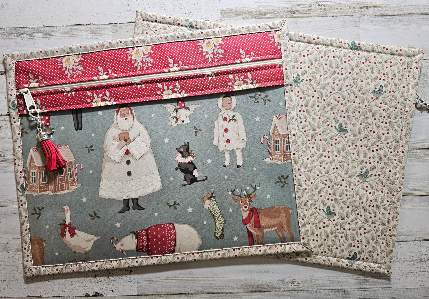 Project Bag 11" x 14" - Vinyl Front - Tilda "Merry Little Christmas"