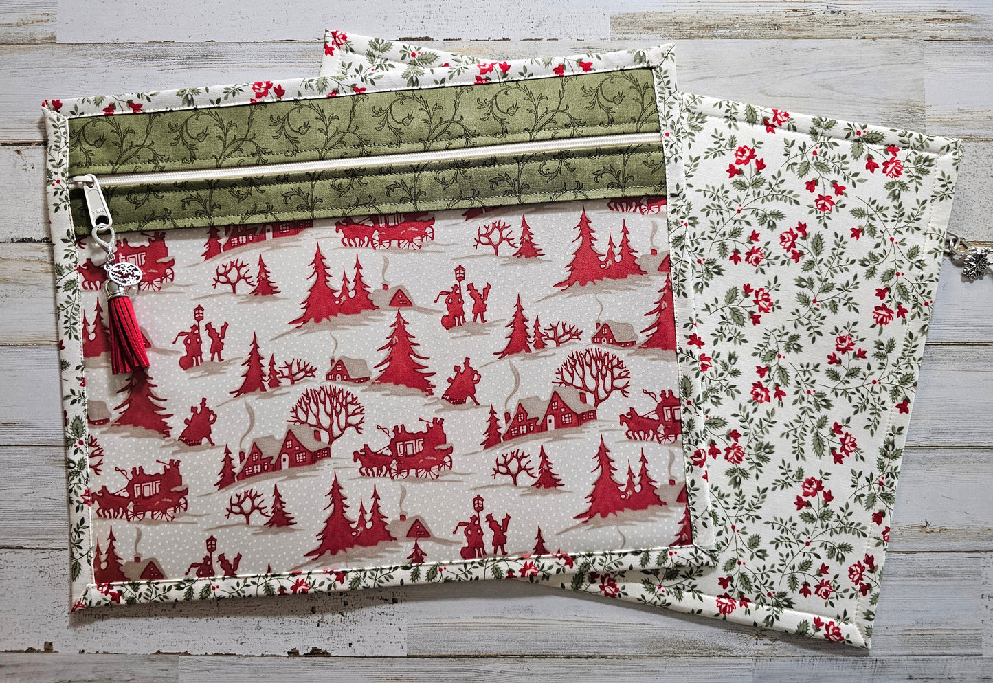 Project Bag 11" x 14" - Vinyl Front - Winter Scene