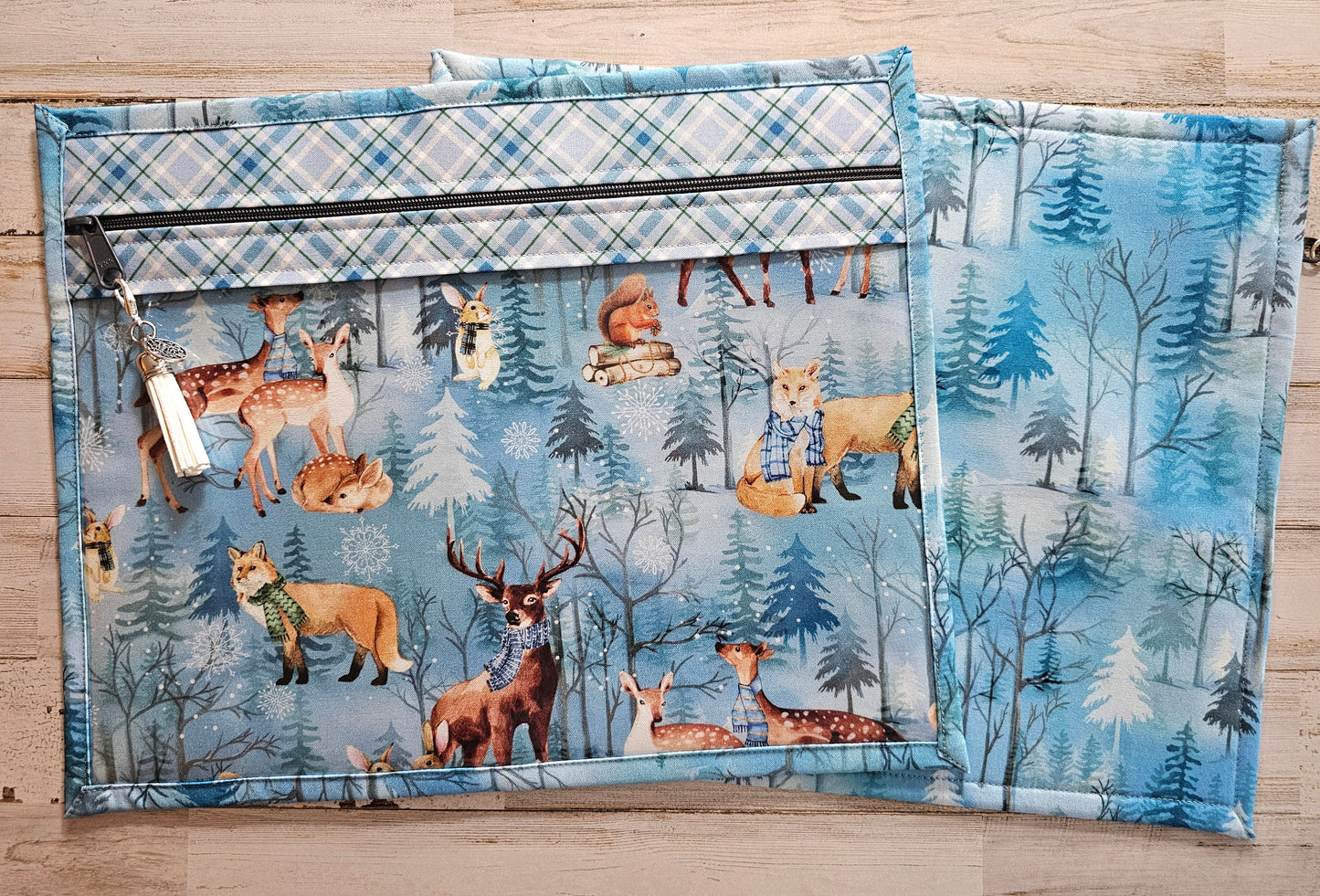 Project Bag 11" x 14" - Vinyl Front - Winter Animals - Discounted