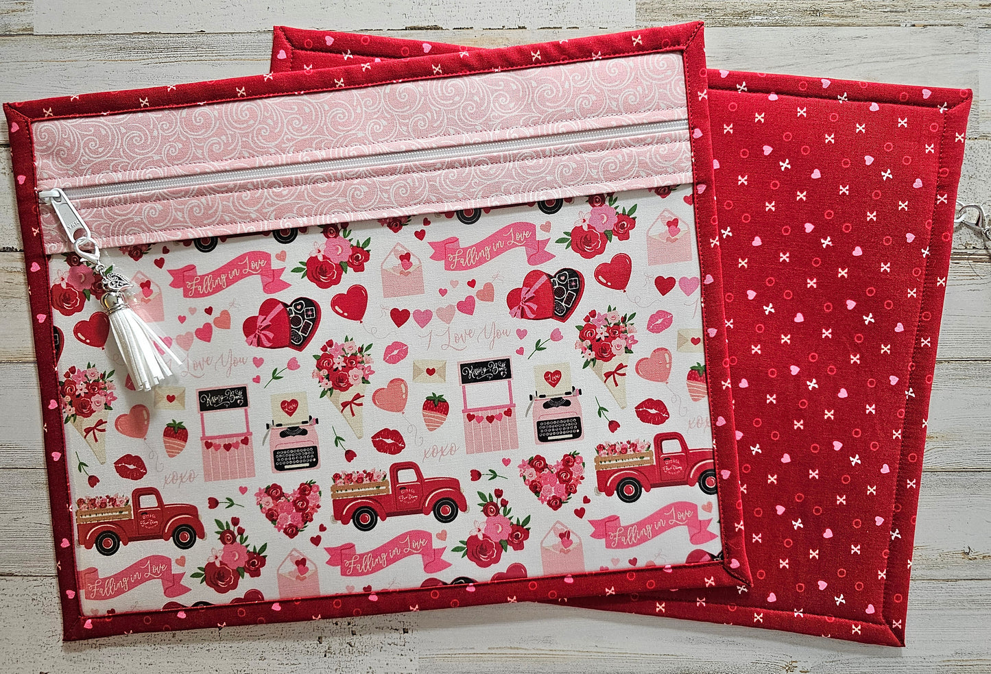 Project Bag 11" x 14" - Vinyl Front - Valentine