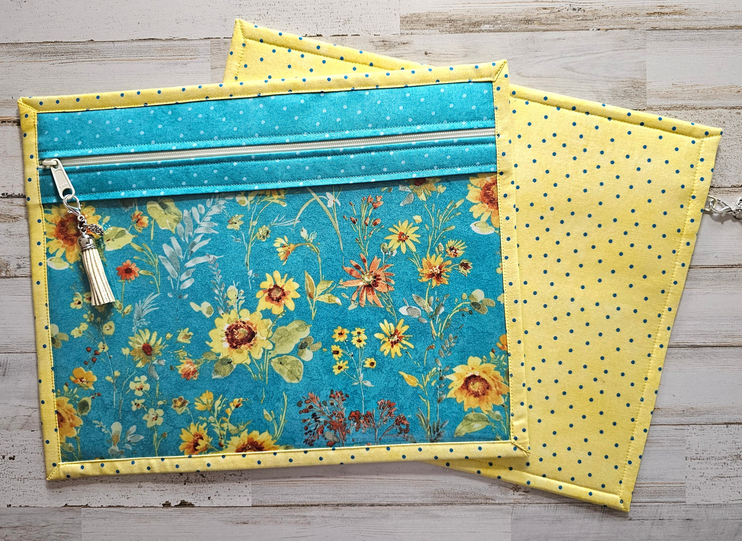 Project Bag 11" x 14" - Vinyl Front - Floral