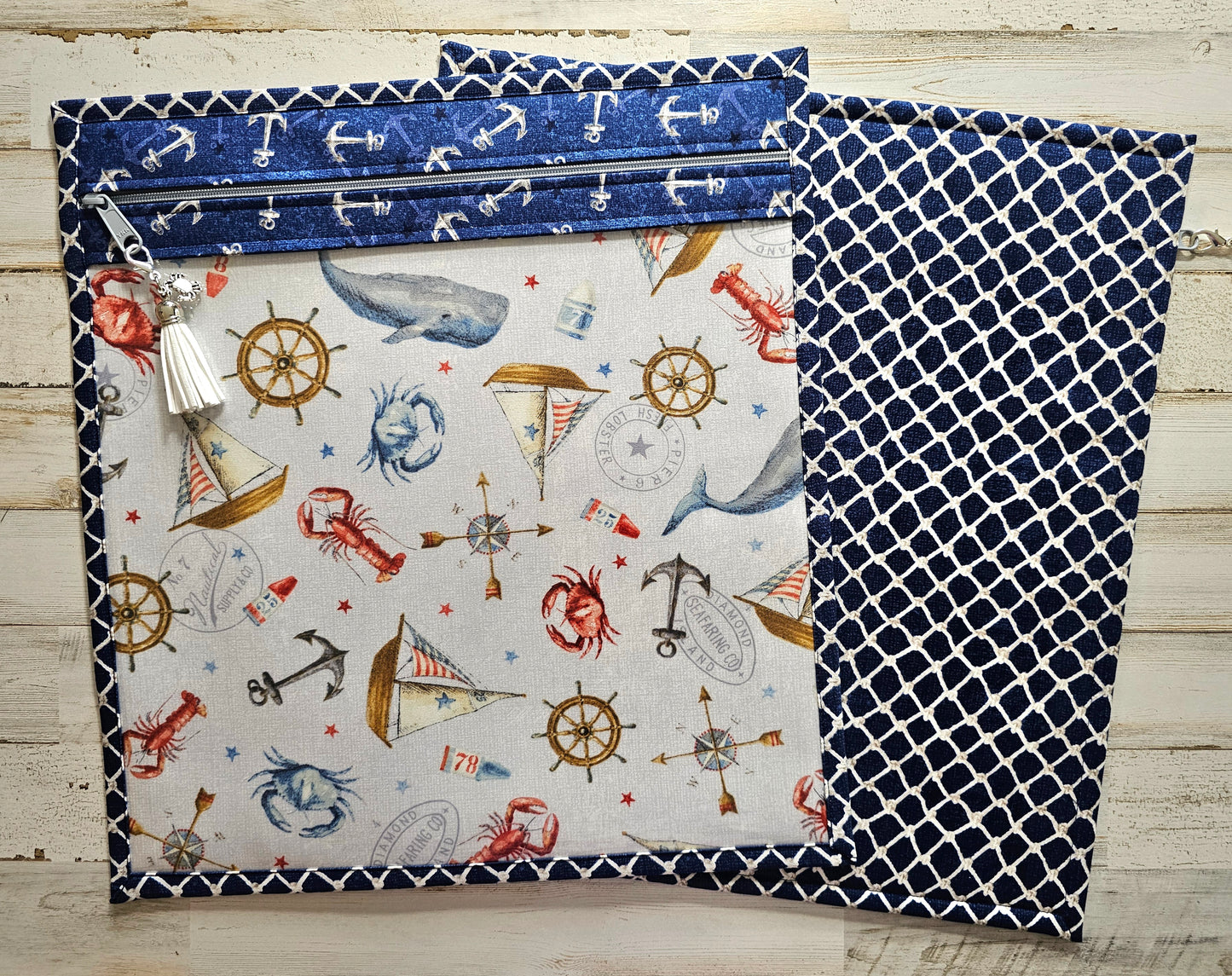 Large Project Bag - 15" x 14" - Vinyl Front - Sealife