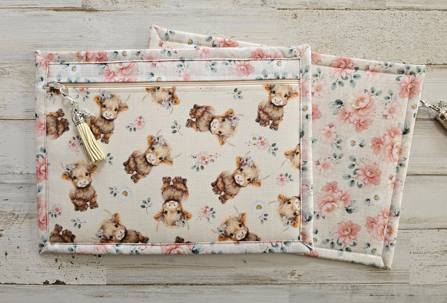 All Cloth Notions Bag - 8" X 11" - Cows