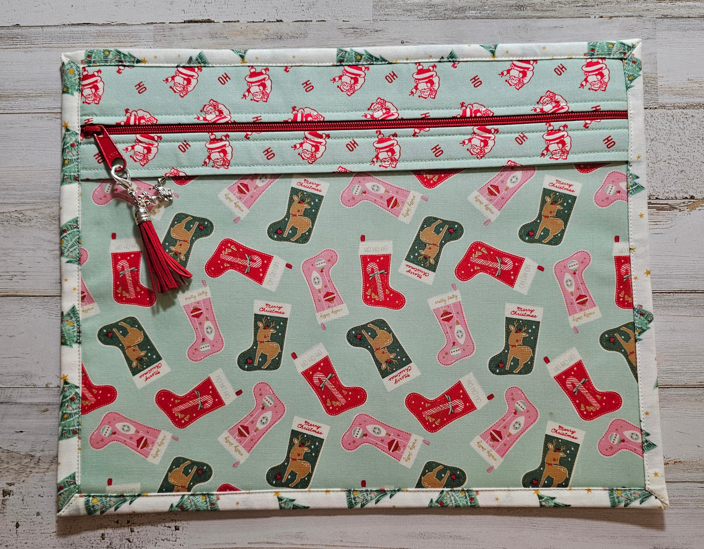 Project Bag - 11" X 14" - Christmas Stockings and Christmas Trees