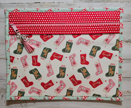 Project Bag - 11" X 14" - Christmas Stockings and Santa