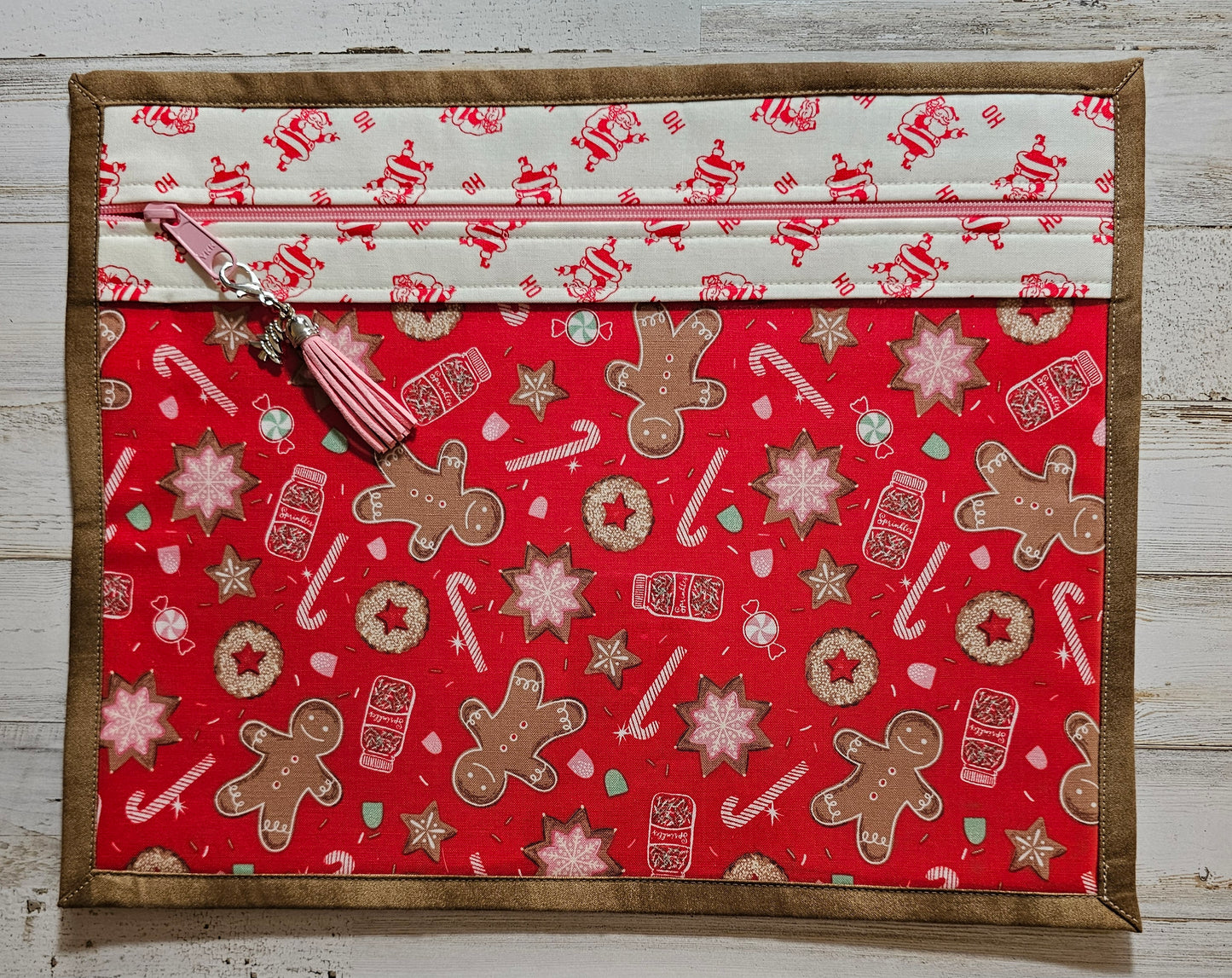 Project Bag - 11" X 14" - Gingerbread Men and Santa
