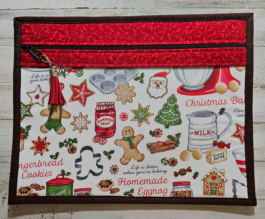 Project Bag - 11" X 14" - Vinyl Front - Christmas Baking