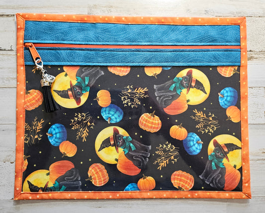 Project Bag - 11" x 14" - Halloween Black Cat
