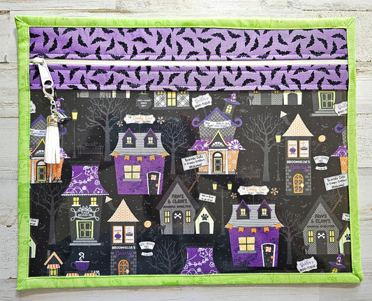 Haunted Village Project Bag with Green Back