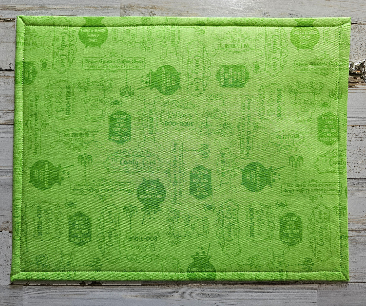 Haunted Village Project Bag with Green Back