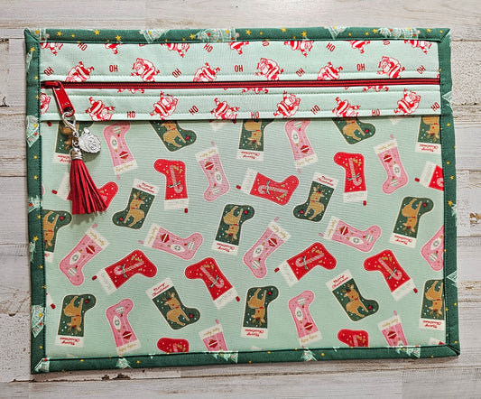 Project Bag - 11" X 14" - Christmas Stockings and Christmas Trees