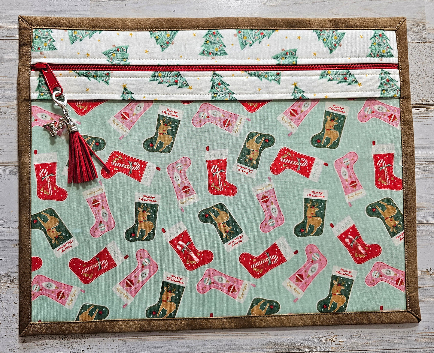Project Bag - 11" X 14" - Christmas Stockings and Christmas Trees