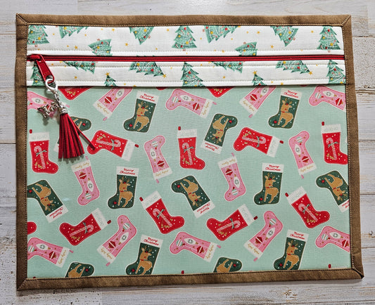 Project Bag - 11" X 14" - Christmas Stockings and Christmas Trees