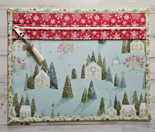 Project Bag 11" x 14" - Magic of Christmas - Blue front and Green back