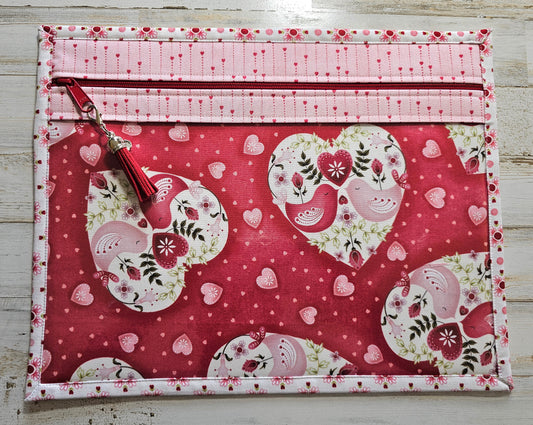 Project Bag 11" x 14" - Red Valentine Love Birds