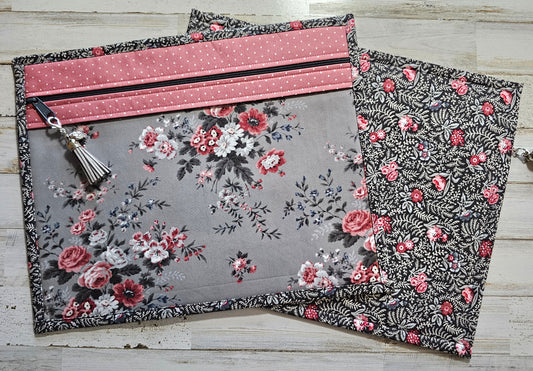 Project Bag 11" x 14" - Vinyl Front - Floral