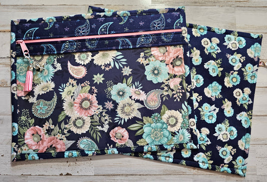 Project Bag 11" x 14" - Flowers and Paisleys