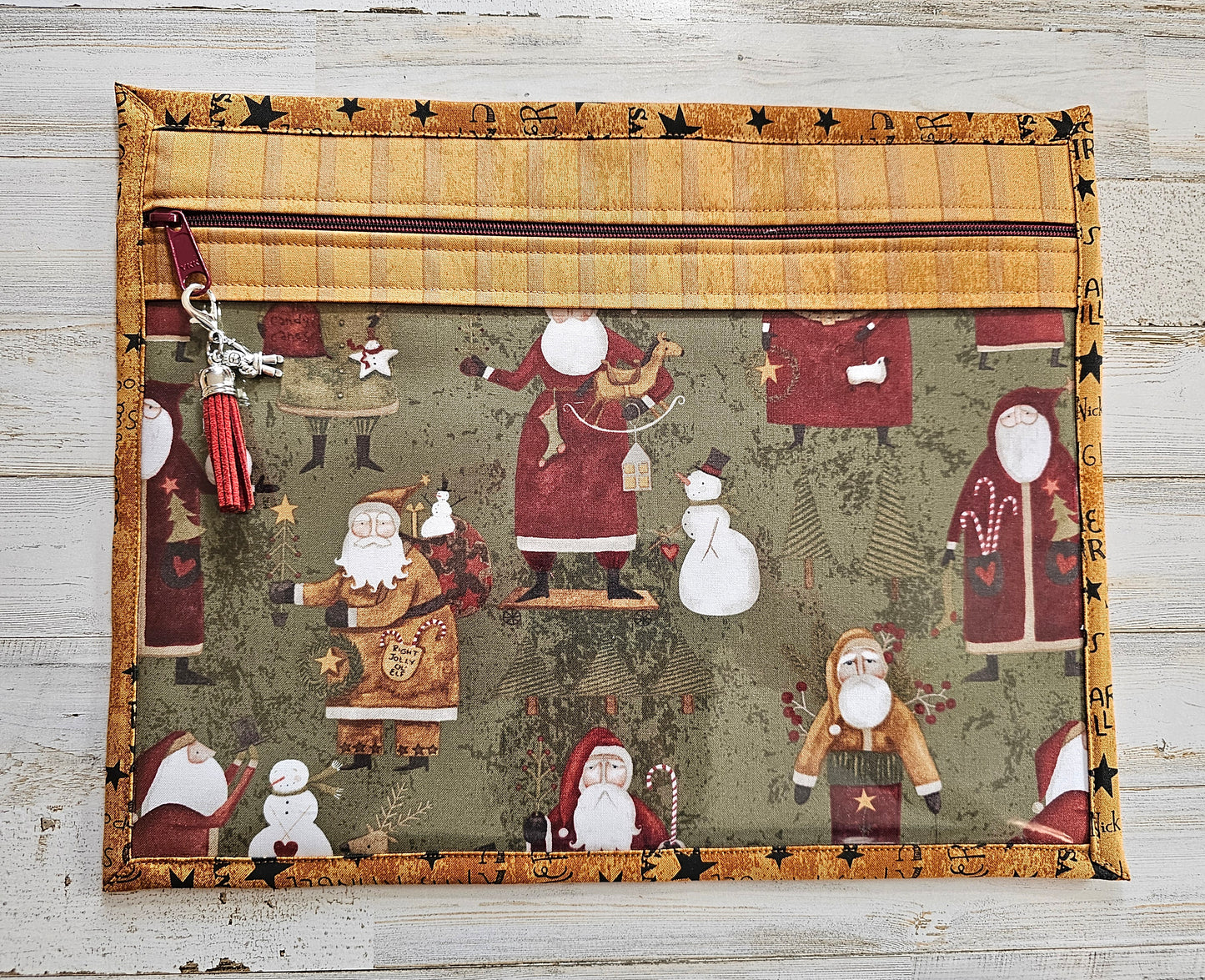 Project Bag 11" x 14" - Vinyl Front - Teresa Kogut - Santas