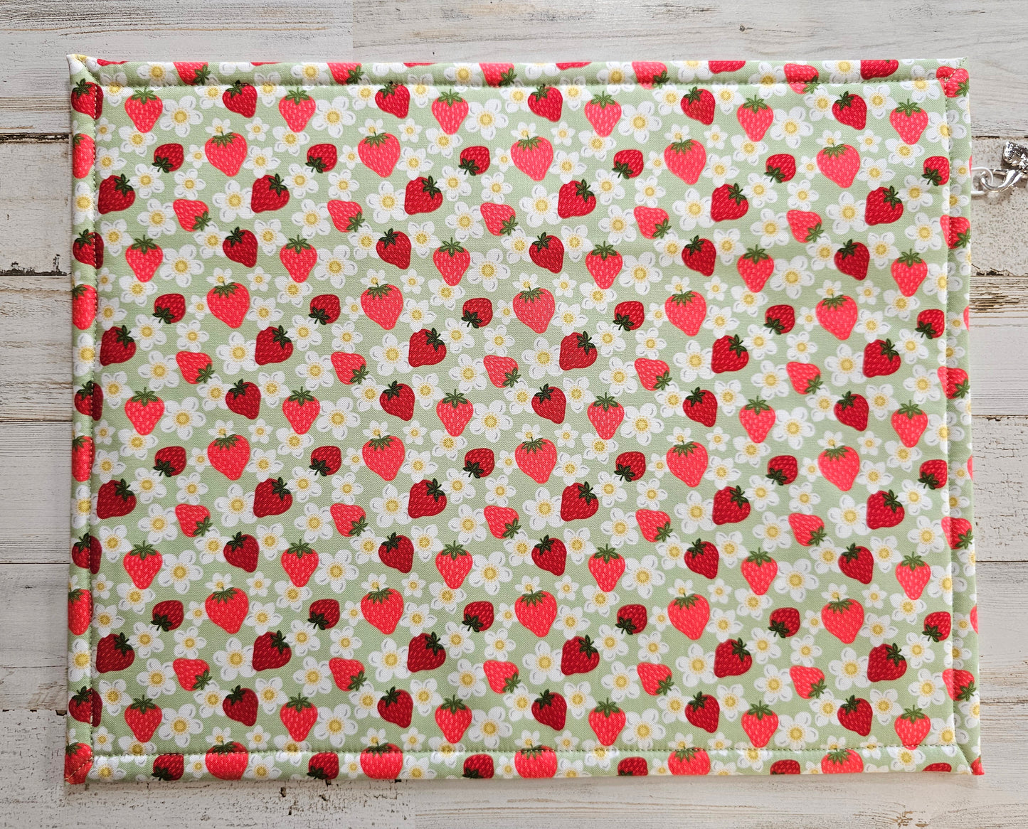 Project Bag 11" x 14" - Vinyl Front - Strawberries, Yellow Front