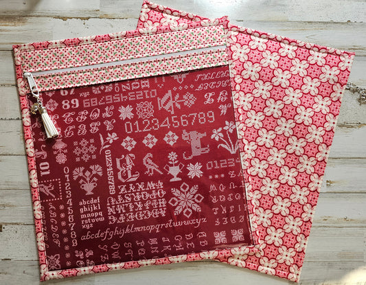 Large Project Bag - 15" x 14" - Vinyl Front - Lori Holt Fabric
