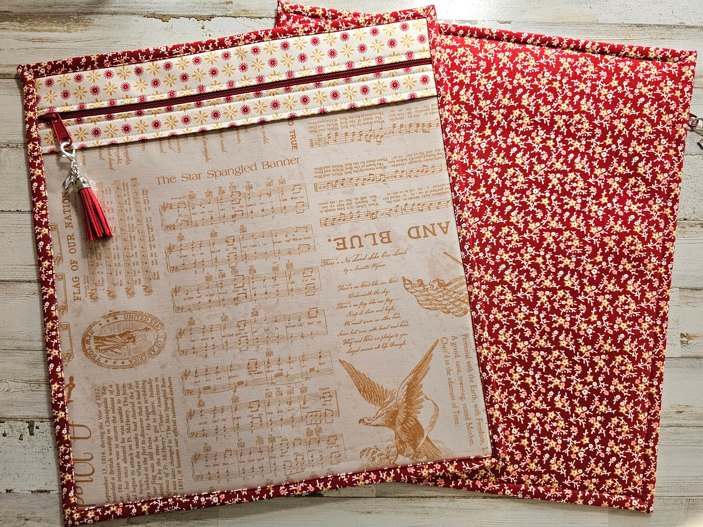 Large Project Bag - 15" x 14" - Vinyl Front - Star Spangled Banner
