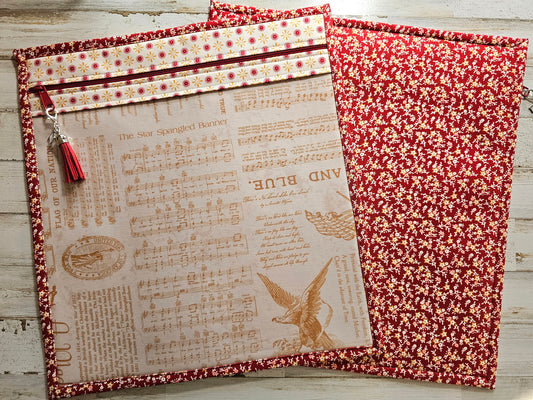 Large Project Bag - 15" x 14" - Vinyl Front - Star Spangled Banner