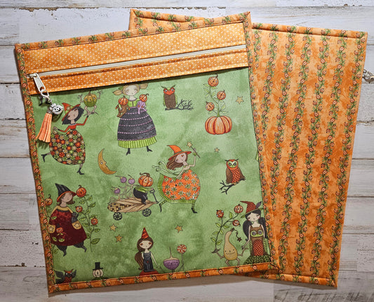 Large Project Bag - 15" x 14" - Vinyl Front - Teresa Kogut "Ghoul Friends"