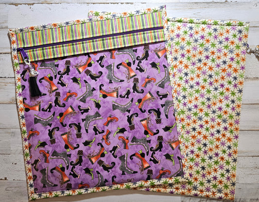 Large Project Bag - 15" x 14" - Vinyl Front - Teresa Kogut "Ghoul Friends"