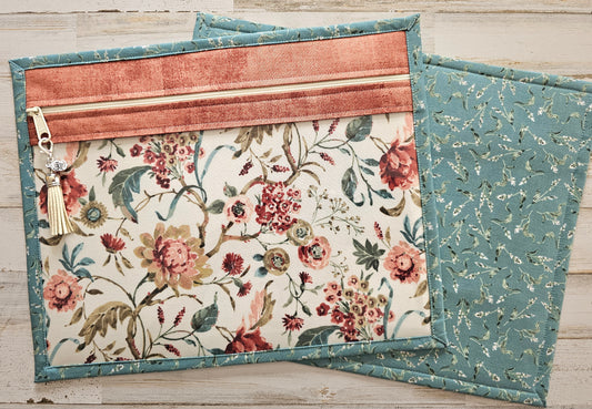 Project Bag 11" x 14" - Floral - Fall Colors