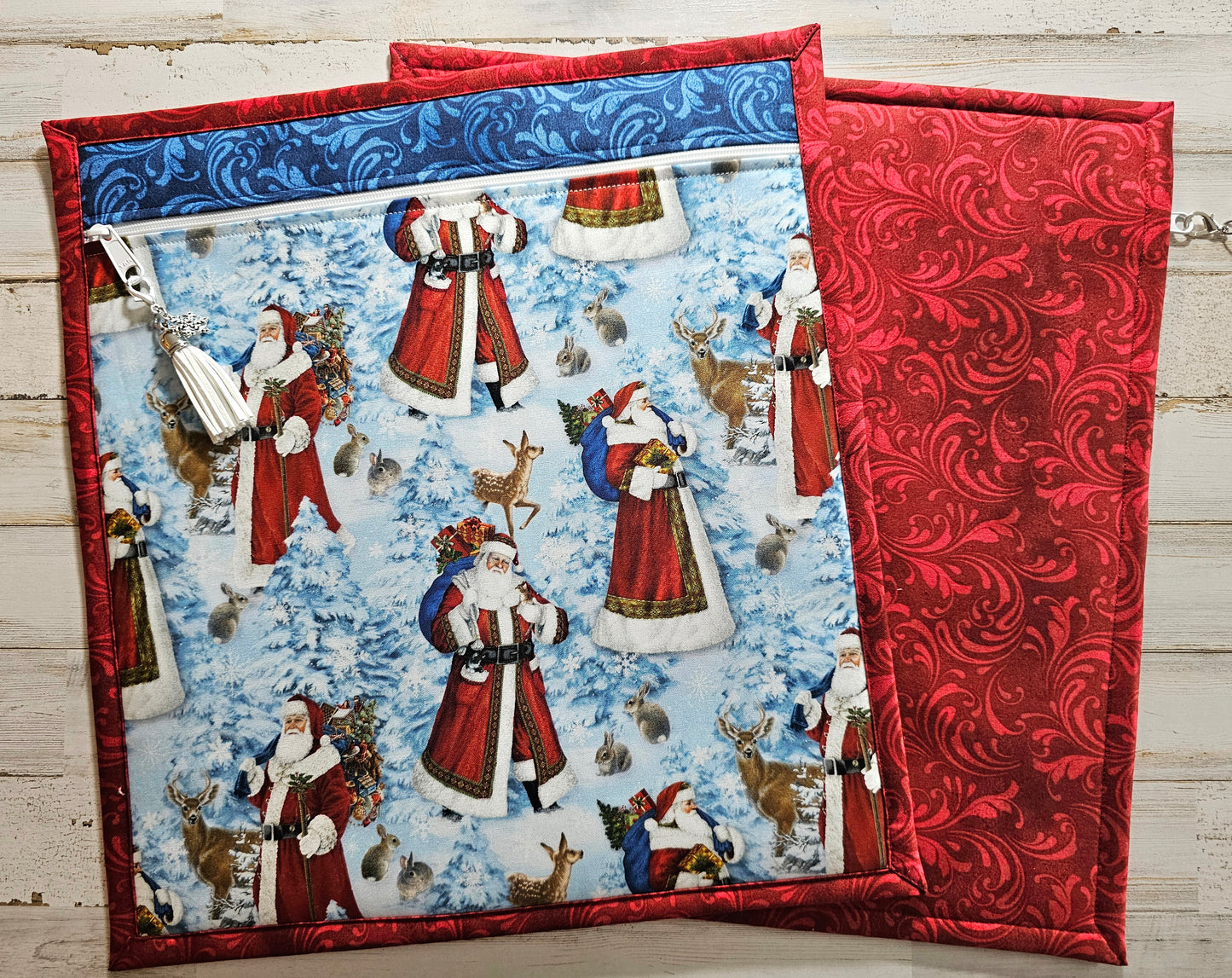 Large Project Bag - 15" x 14" - All Cloth - Santa - Discounted