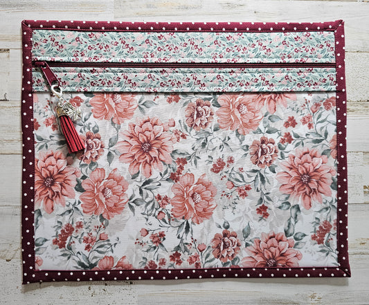 Project Bag 11" x 14" - Vinyl Front - Floral