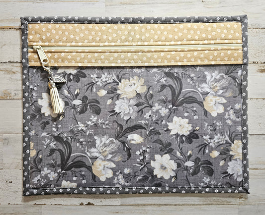 Project Bag 11" x 14" - Vinyl Front - Floral