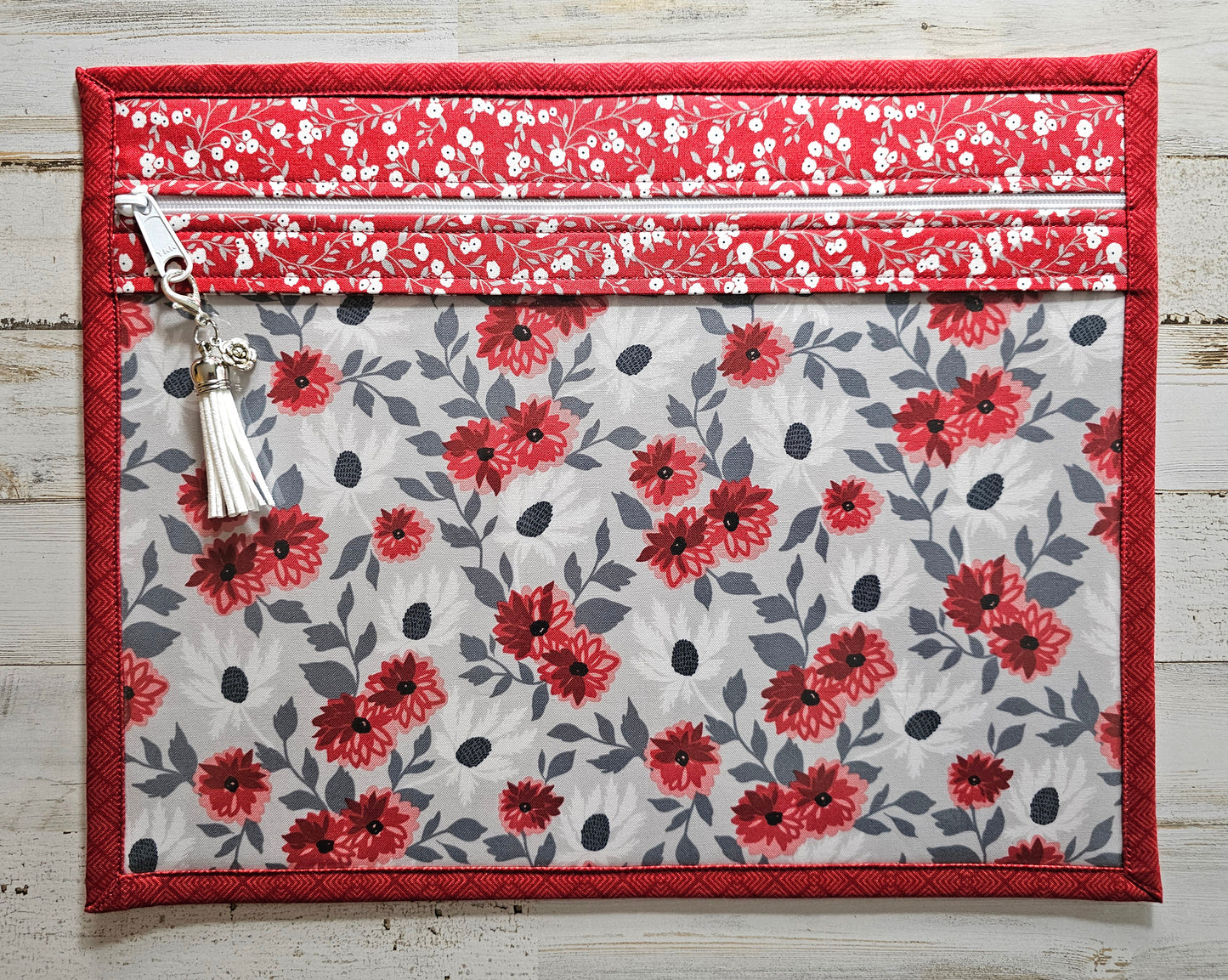 Project Bag 11" x 14" - Vinyl Front - Floral - Discounted