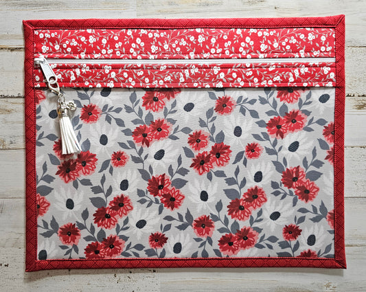 Project Bag 11" x 14" - Vinyl Front - Floral