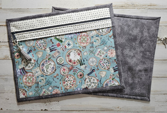 Project Bag 11" x 14" - Vinyl Front - Stitching