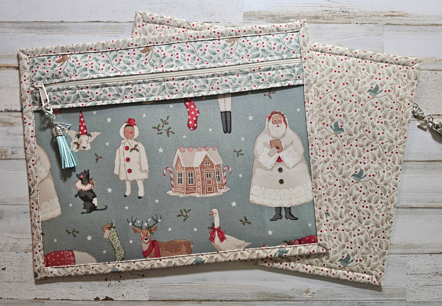 Project Bag 11" x 14" - Vinyl Front - Tilda "Merry Little Christmas"