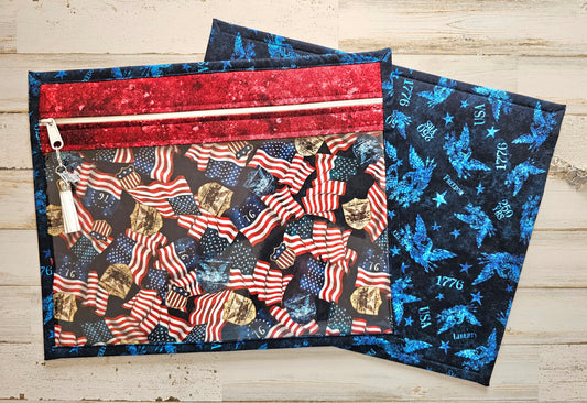 Project Bag 11" x 14" - Vinyl Front - Patriotic - 76 - 250 Years