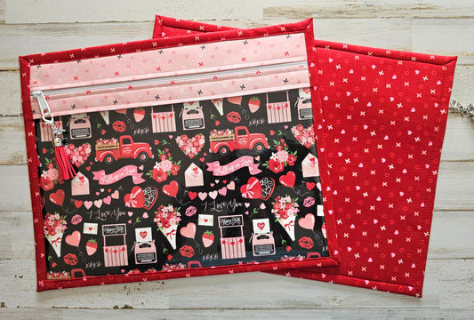 Project Bag 11" x 14" - Vinyl Front - Valentine