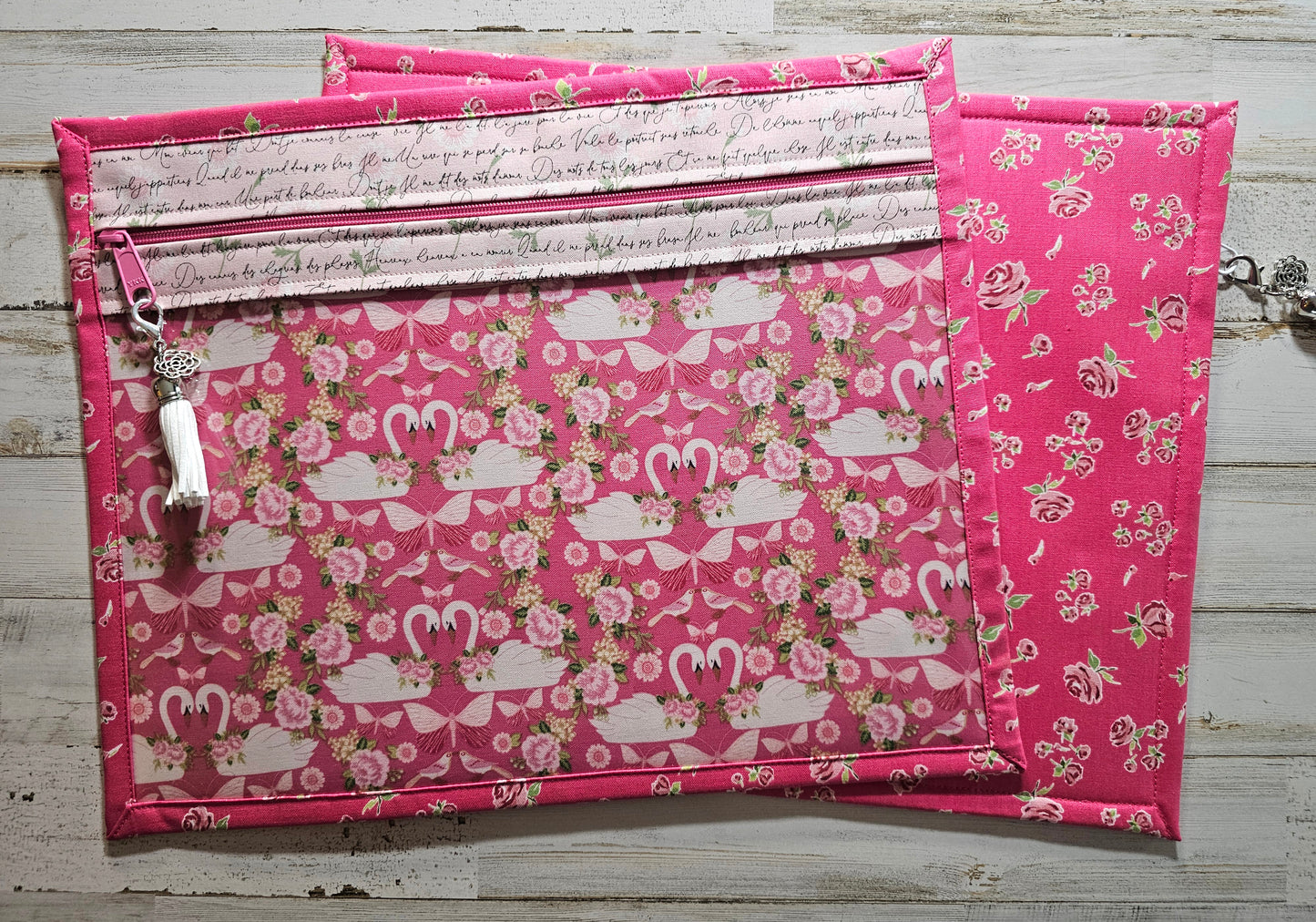 Project Bag 11" x 14" - Vinyl Front - Swans