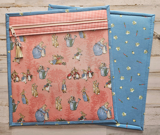 Large Project Bag - 15" x 14" - Vinyl Front - Bunnies