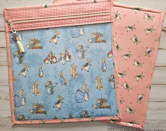 Large Project Bag - 15" x 14" - Vinyl Front - Bunnies