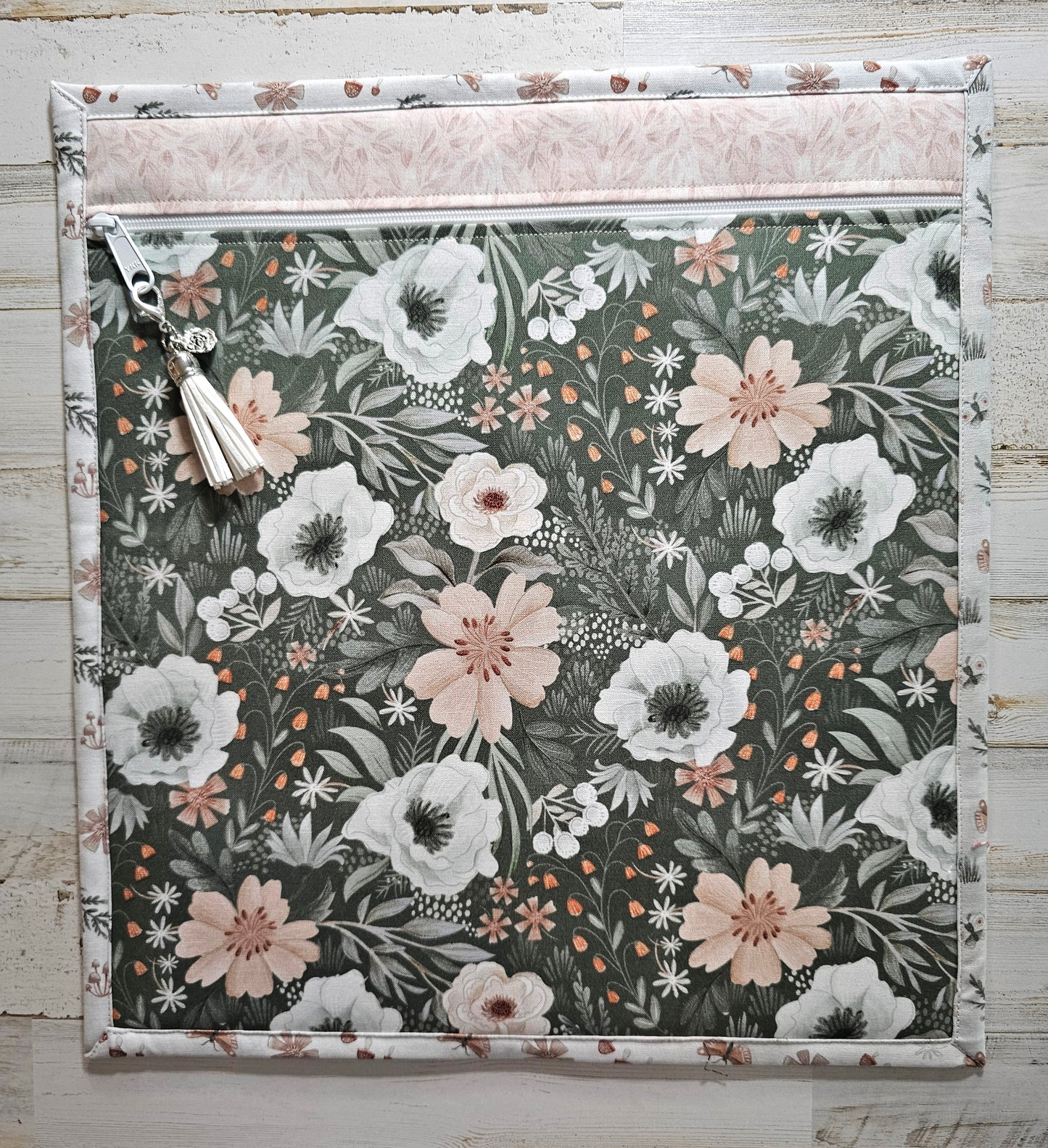 Large Project Bag - 15" x 14" - All Cloth - Floral