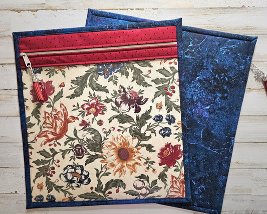 Large Project Bag - 15" x 14" - Vinyl Front - Floral