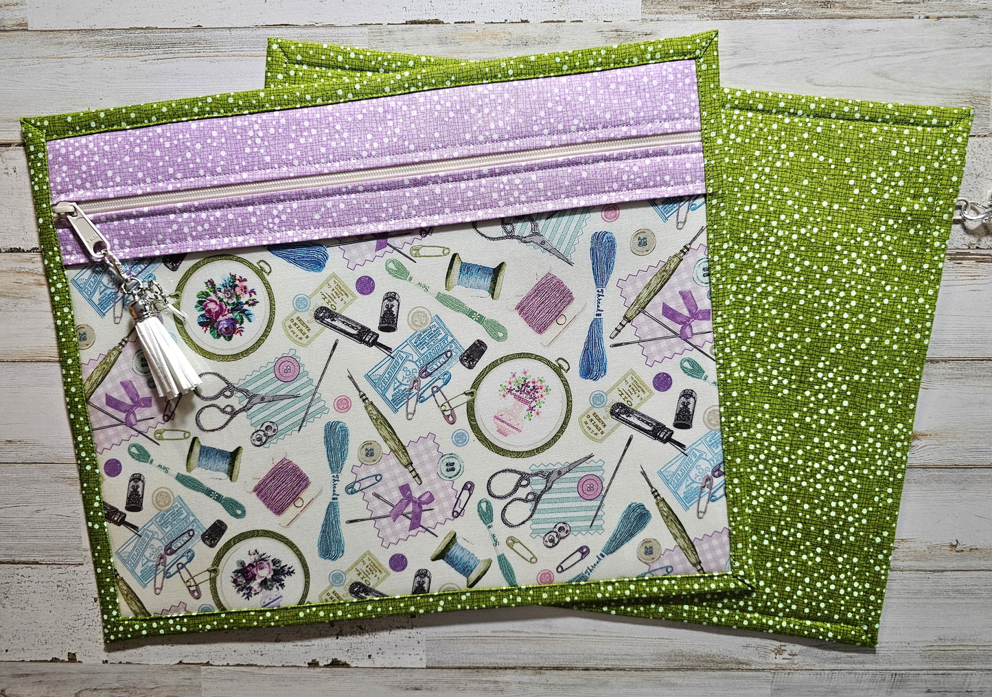 Project Bag 11" x 14" - Vinyl Front - Stitching