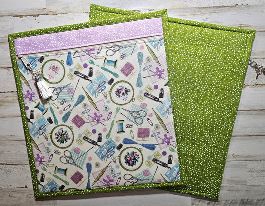 Large Project Bag - 15" x 14" - All Cloth - Stitching